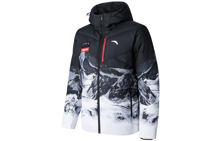 

Пуховик мужской белый/полный принт Anta, цвет White/Full Print