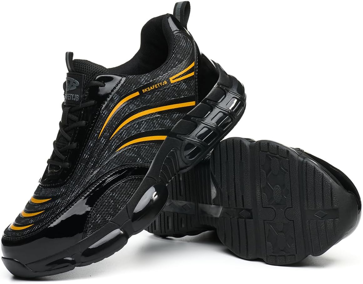 

Мужские кроссовки с стальными носками Micoklinlin, легкие, сандалии безопасности, женские противоскользящие дышащие сетчатые походные и прогулочные кроссовки, желтый