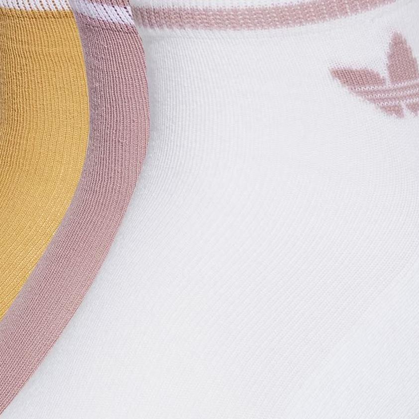 Футболка Trefoil Носки Щиколотка 3 пары Унисекс Комплект из 3 пар Adidas Originals (Белый+Фиолетовый Розовый+Золотой) — фото 3