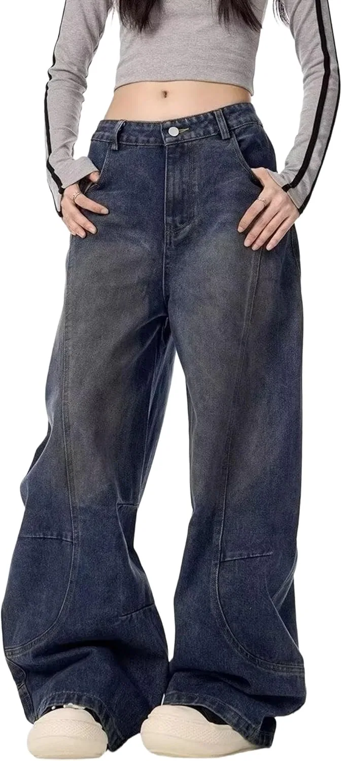 Джинсы клеш, винтажные, Oversized, Blue
