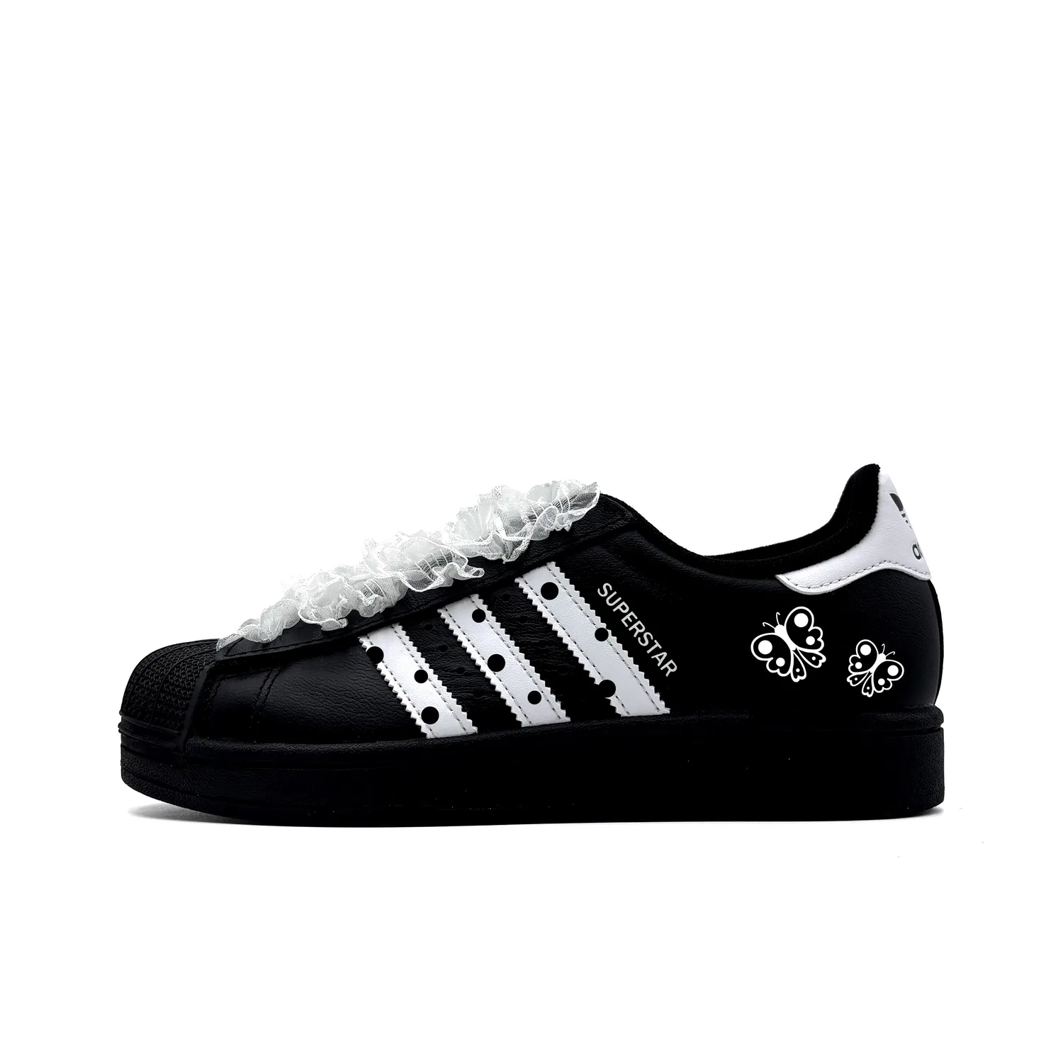 Кроссовки детские Superstar 2 Dark Chocolate Leather Adidas Originals черные