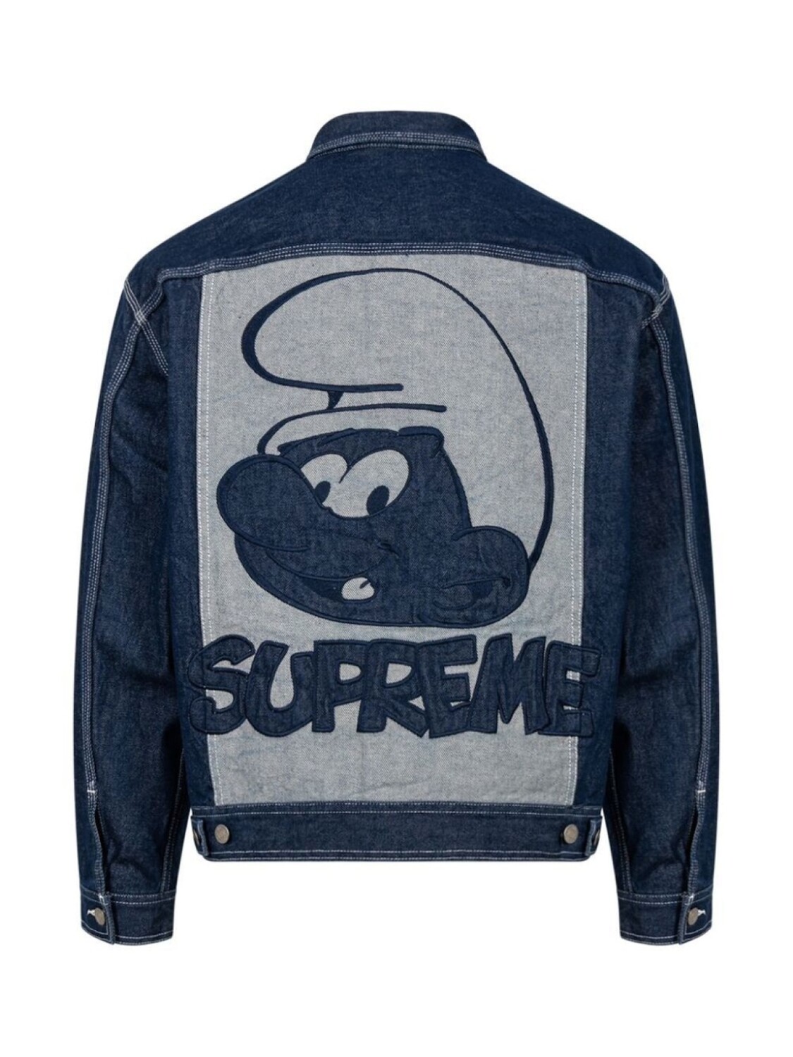 Supreme джинсовая куртка из коллаборации с Smurfs, синий — фото 3