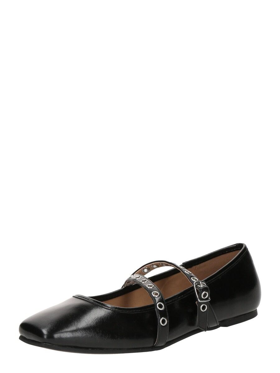 Балетки с ремешком Bianco Rose, Black