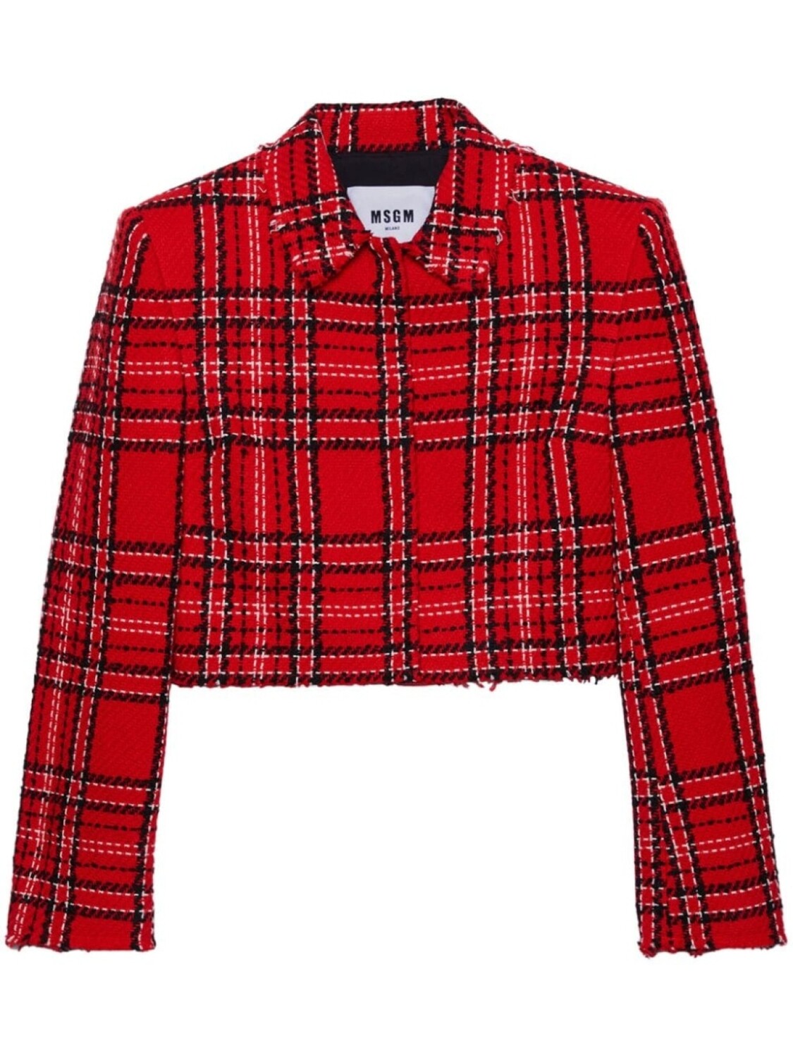 

MSGM твидовый пиджак в клетку, красный
