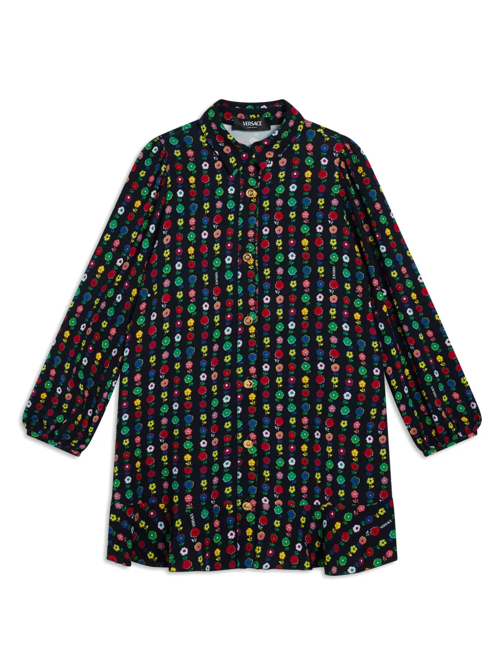 

Платье Falling Flowers Versace Kids, черный