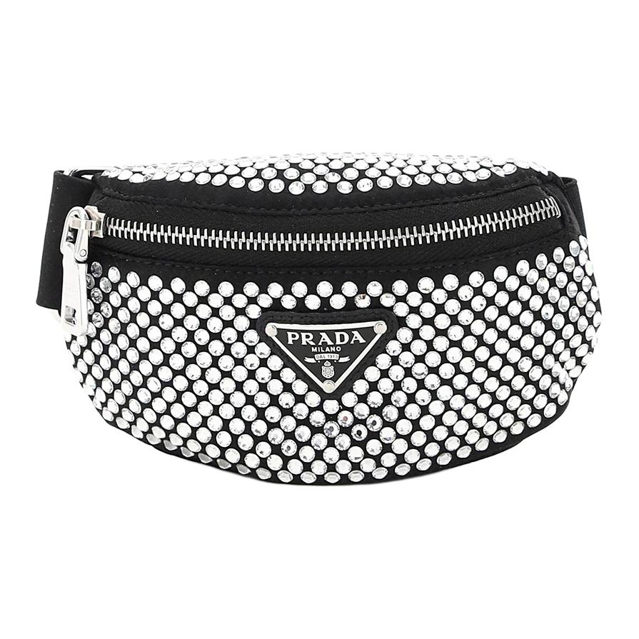 

Фабричная поясная сумка женская черная PRADA