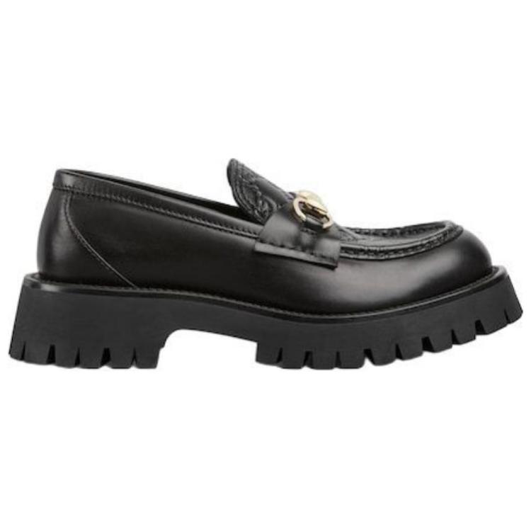 Женские лоферы на массивной подошве с Horsebit 'Черный' GUCCI