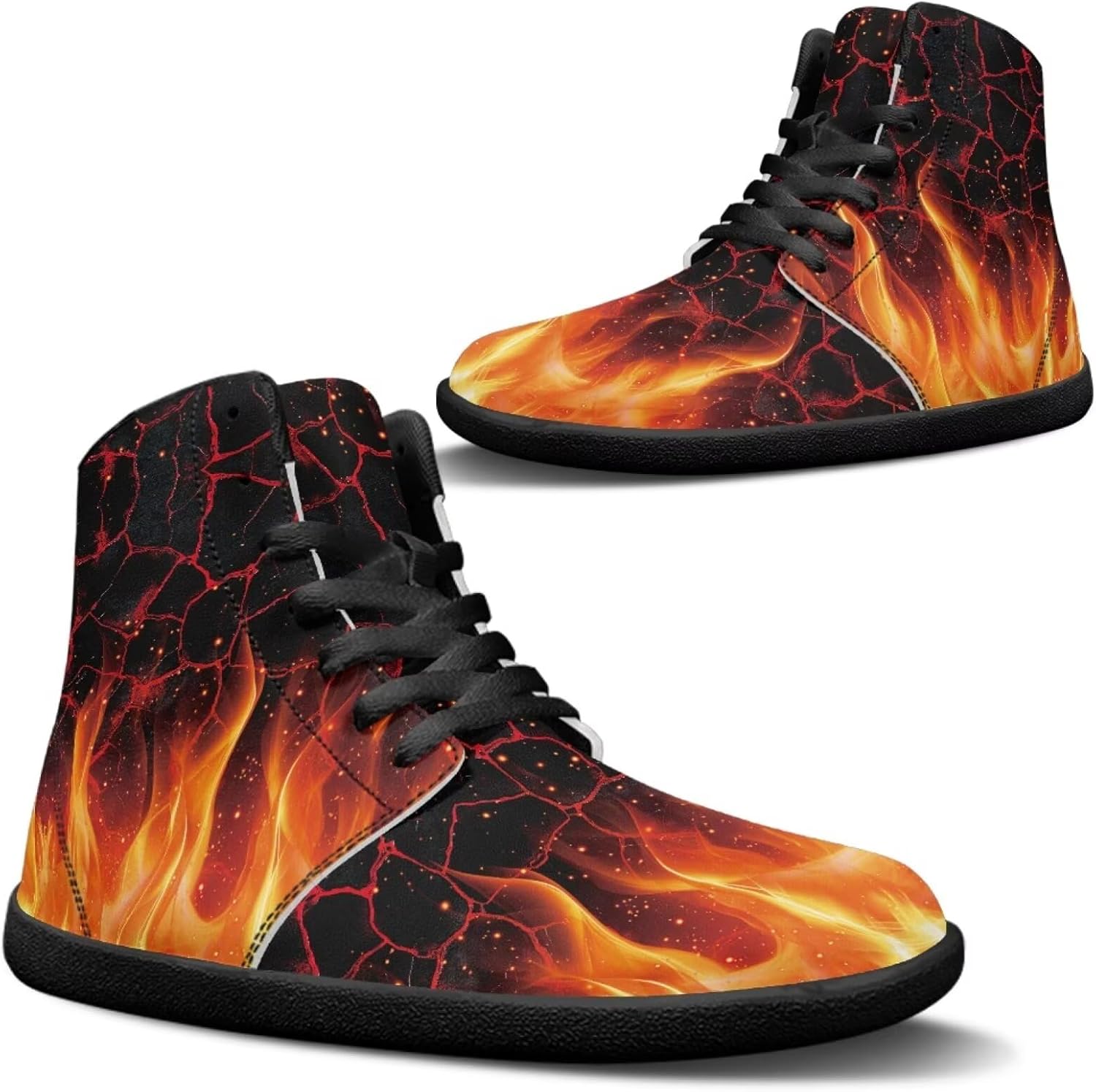 

Мужские прогулочные кроссовки Jeiento с узором природы, высокие, для бега, с широкой носочной частью, Lava Flame