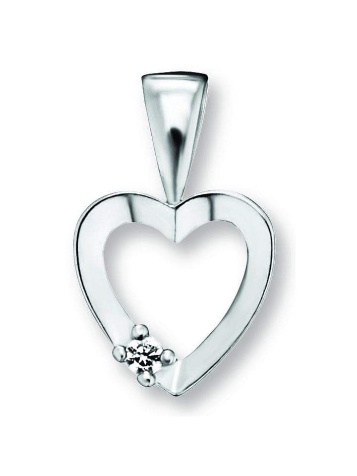 

ONE ELEMENT Кулон в форме сердца с цирконием в серебре 925 пробы