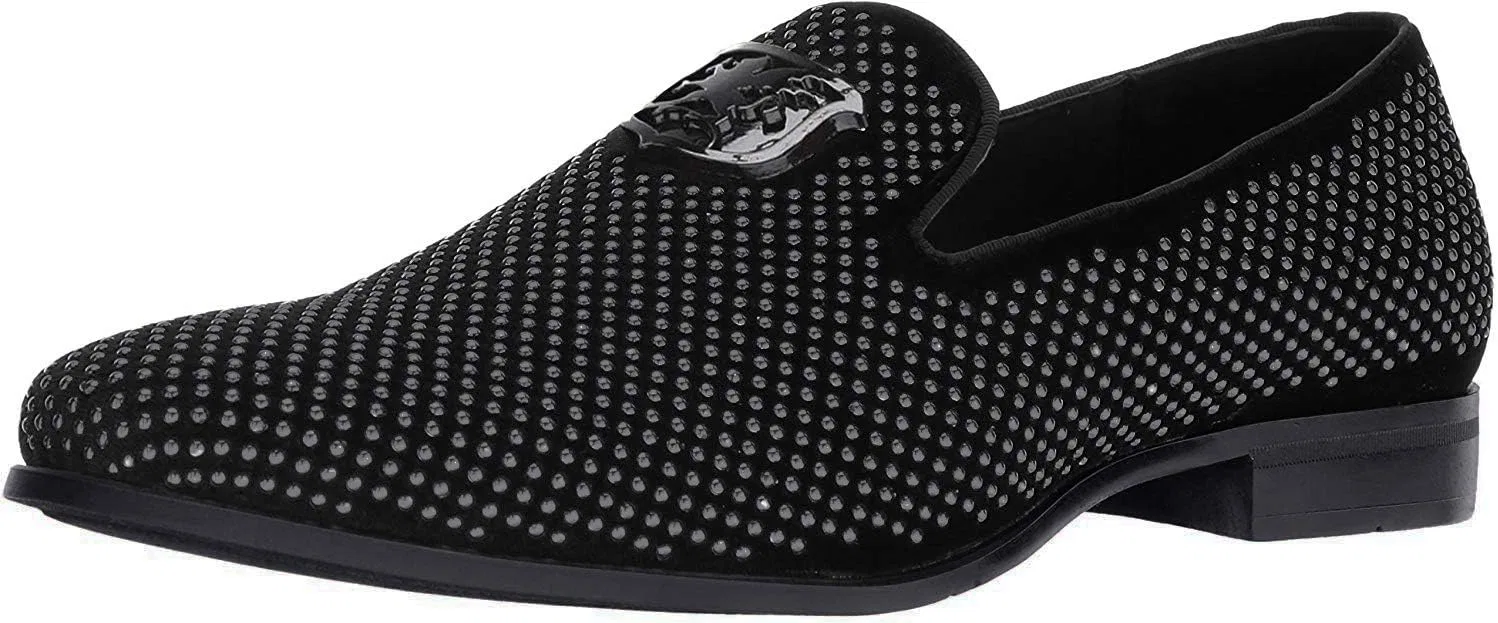 Мужские слипоны Stacy Adams Swagger Studded Ornament для водителя, Black Gold