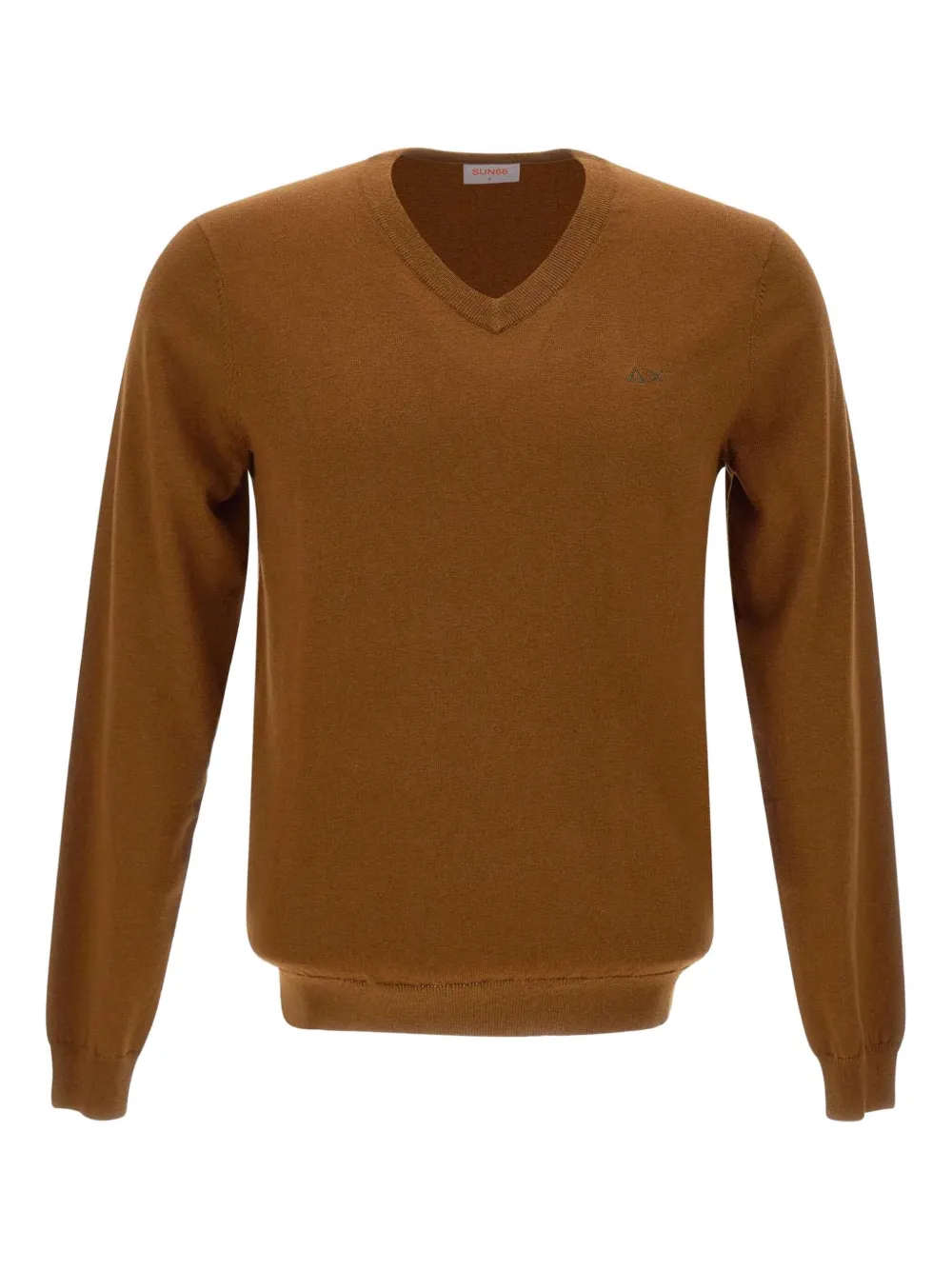 

Свитер с V-образным вырезом и вышивкой Sun68, коричневый