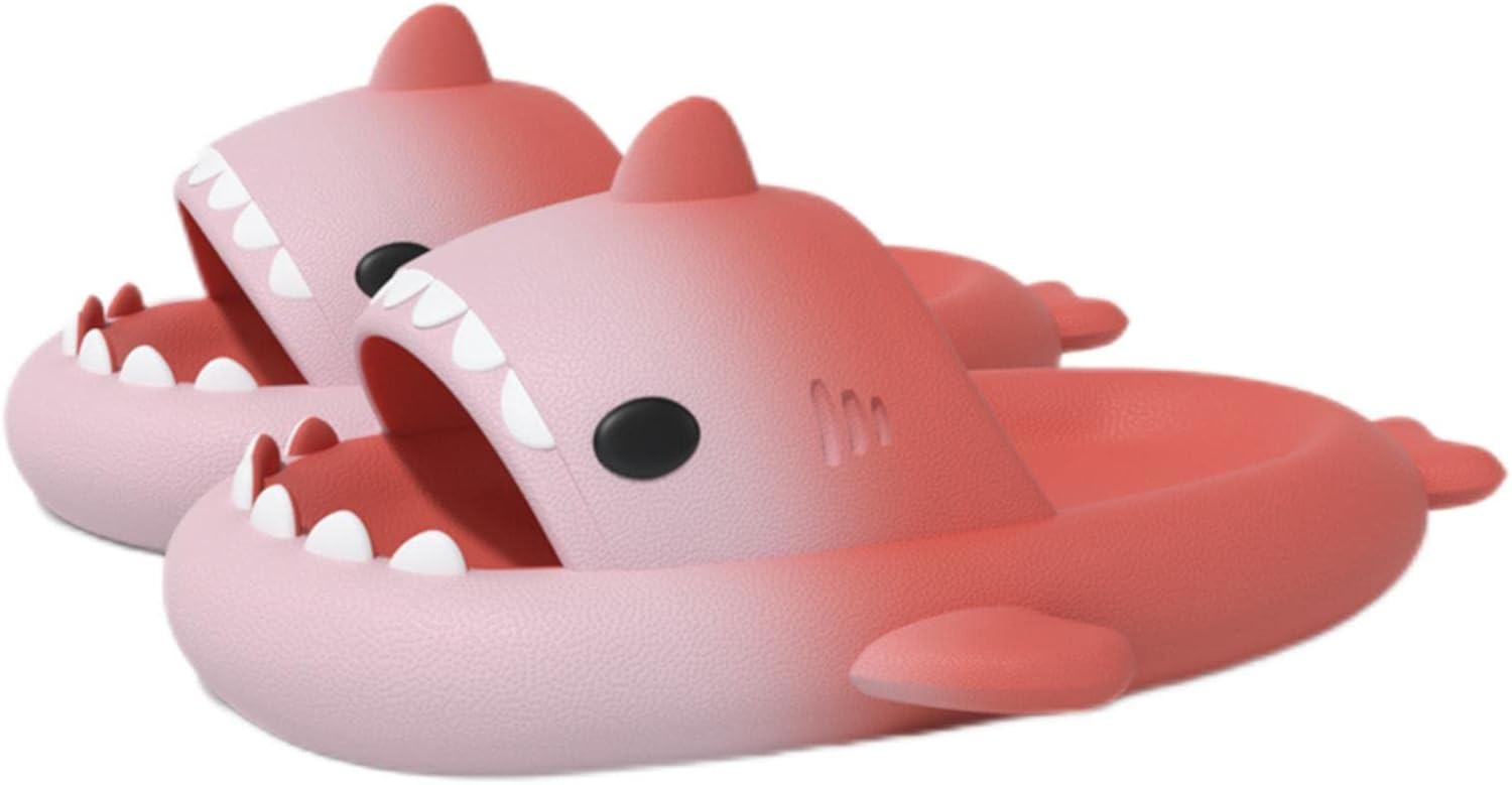 

Шлепанцы с акулой унисекс, милые шлепанцы с радужной акулой для взрослых Generic, красный