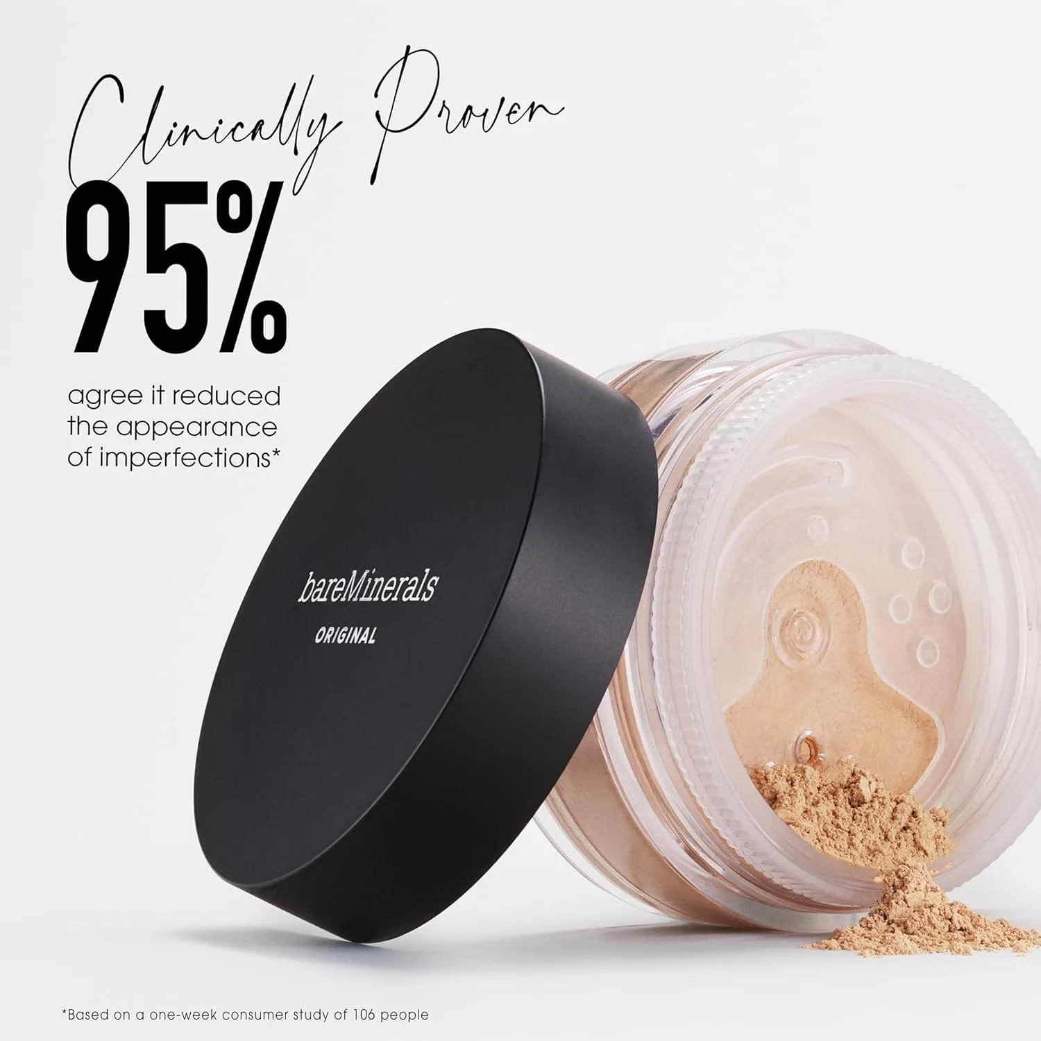 bareMinerals Original Get Started Kit, набор макияжа из 3 предметов: полноразмерная минеральная рассыпчатая тональная основа SPF 15, дорожная кисть Beautiful Finish и фиксирующая пудра Original Mineral Veil, AC Fairly Medium — фото 4
