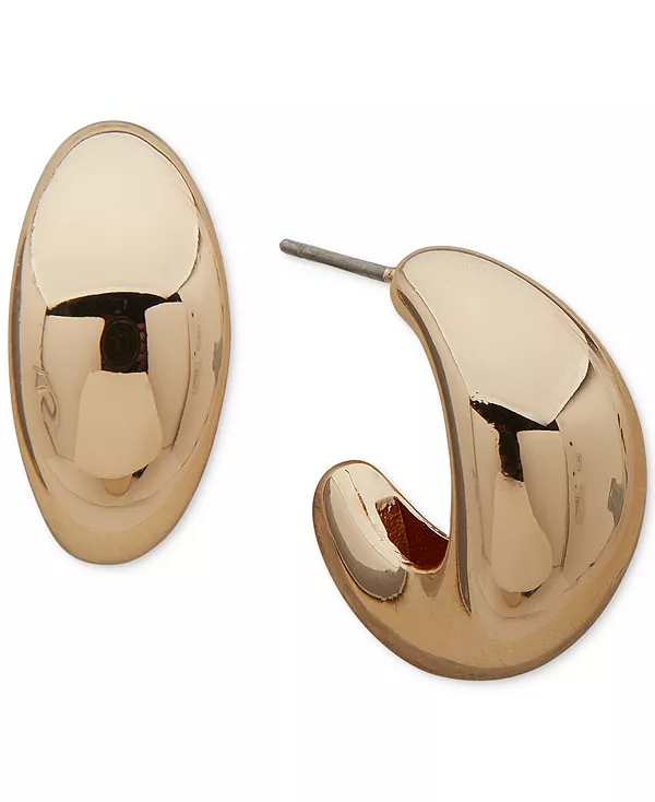 

Золотистые миниатюрные объемные серьги-кольца C-типа, 0,42 дюйма Dkny, gold