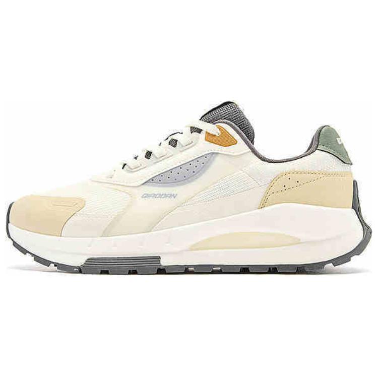 

QIAODAN Низкие повседневные туфли с противоскользящим и износостойким покрытием, мужские, бежево-желтого цвета