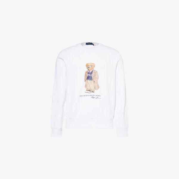 

Свитшот из хлопкового джерси с принтом Working Bear Polo Ralph Lauren, белый
