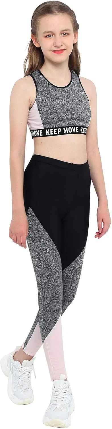 Детский спортивный костюм из топа и леггинсов Choomomo, серый — фото 3