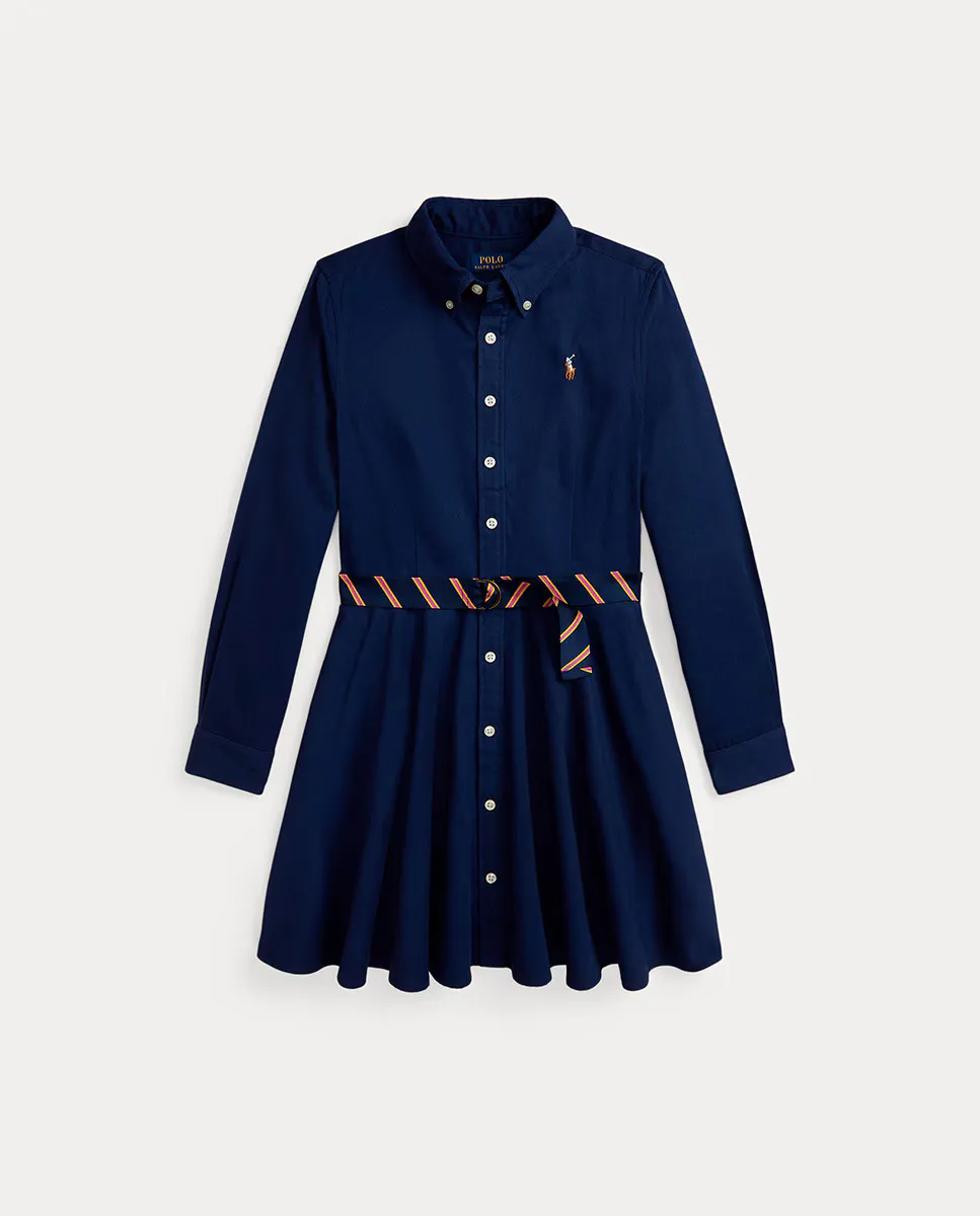 

Хлопковое платье темно-синего цвета для девочки Polo Ralph Lauren