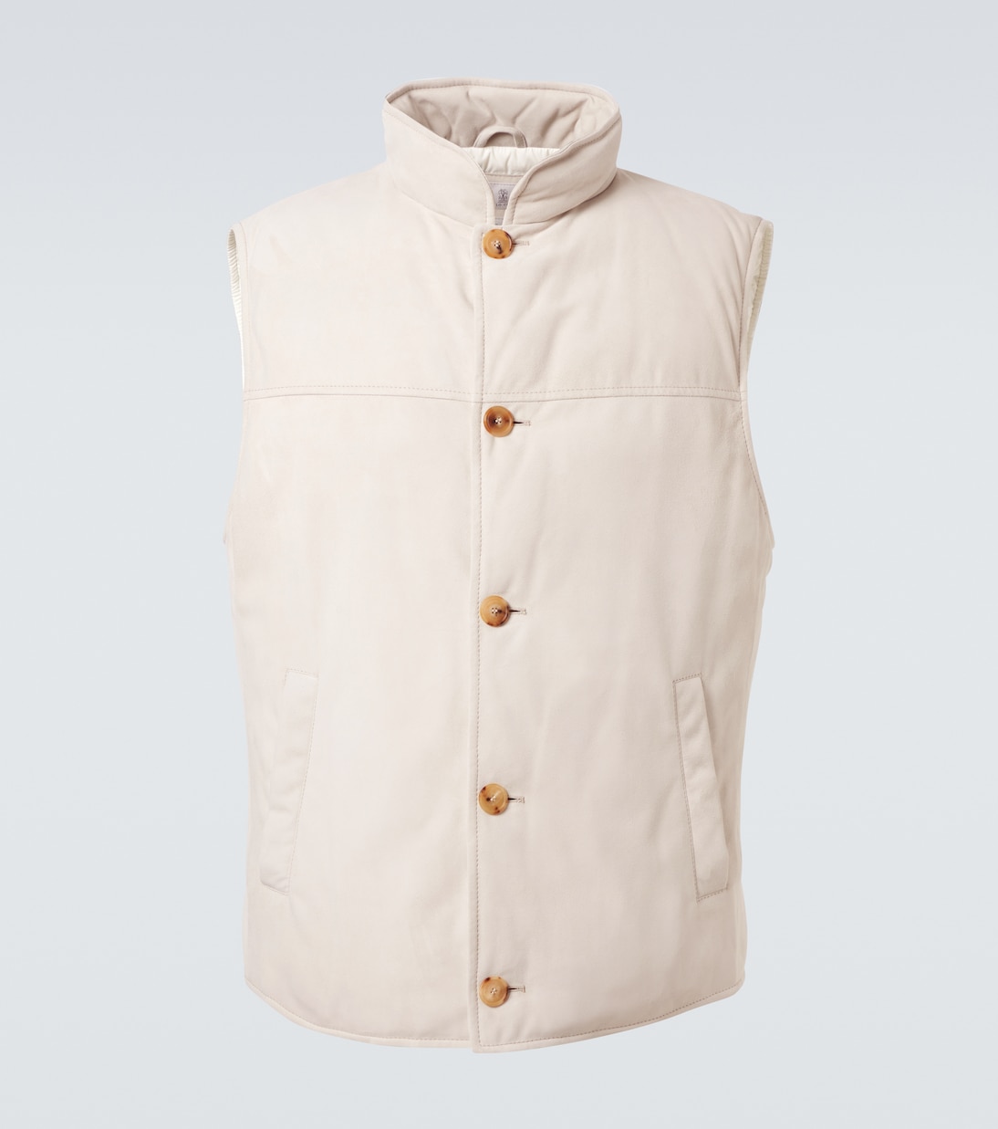 

Пуховая жилетка из замши Brunello Cucinelli, C4245