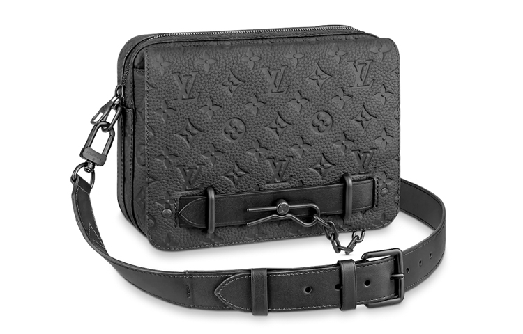 

LOUIS VUITTON Кожаный папка-портфель через плечо мужской черный