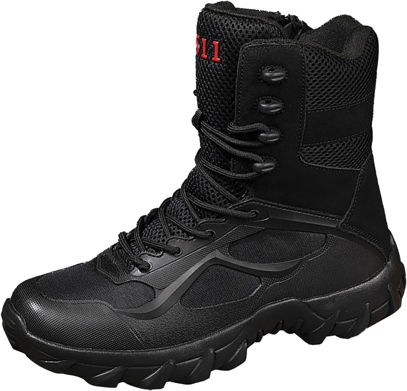 

Мужские зимние ботинки с полной меховой подкладкой, средней длины, шнуровка, водонепроницаемые, противоскользящие, легкие, ботинки для улицы, работы, треккинга и походов Generic, черный