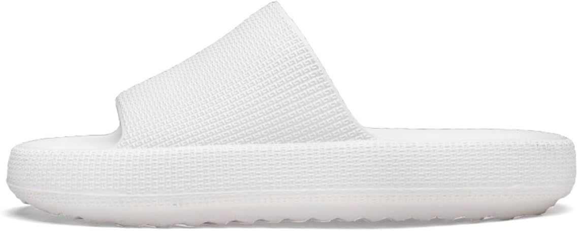 

Тапочки с высокой эластичностью для женщин и мужчин, для ванной и душа, с мягкой подошвой, как облако, пляжные и садовые сабо Ilinxuan, белый