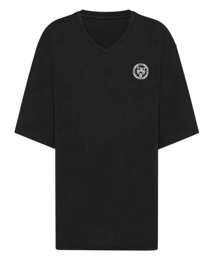 

Футболка с V-образным вырезом, размер SS Plein Sport, черный