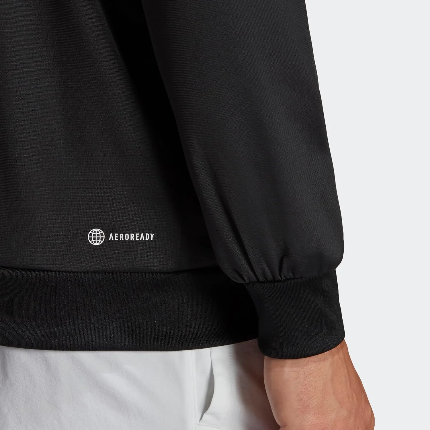 Мужская трикотажная теннисная куртка Adidas с тремя полосками, черный — фото 3