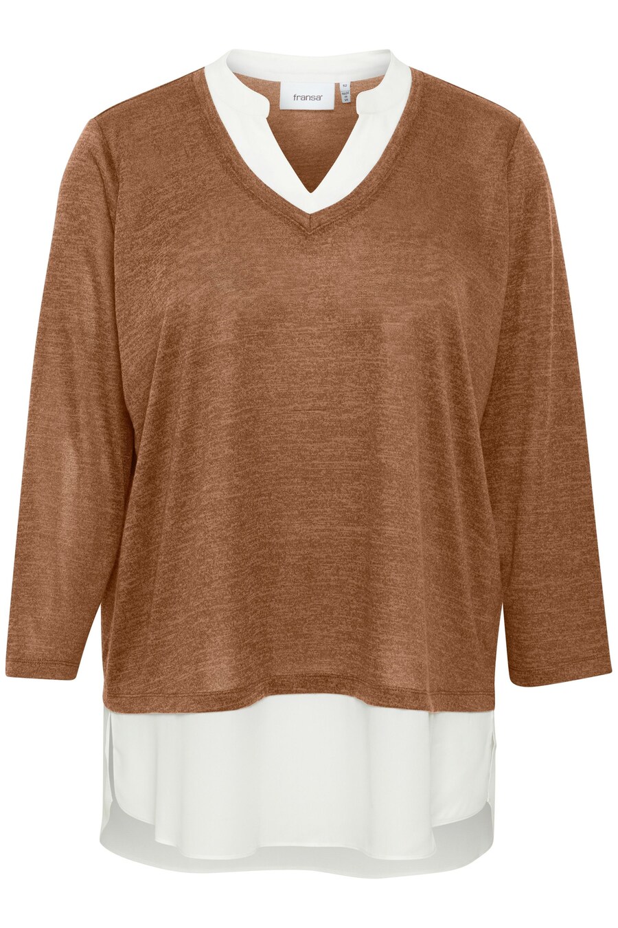 

Тонкий вязаный свитер Fransa Curve Sweater REXAN, цвет mottled brown