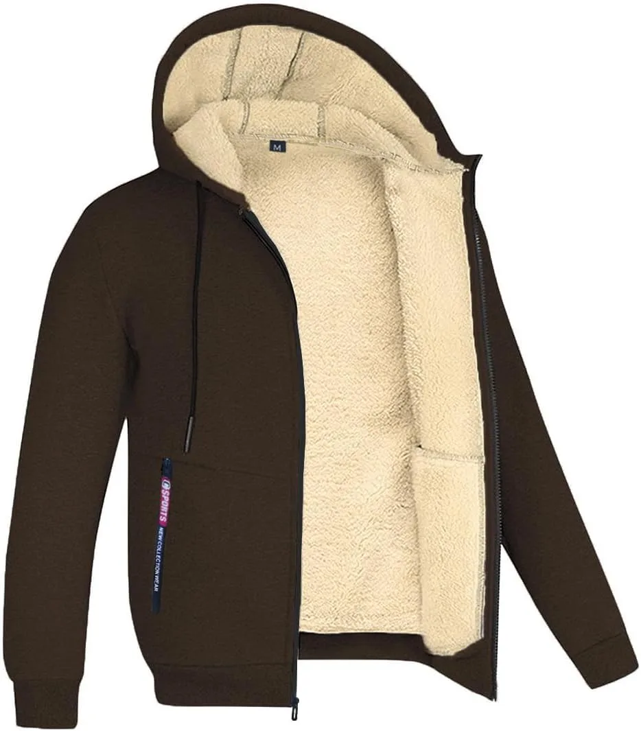 

Мужская флисовая куртка Sherpa с капюшоном и молнией Kolongvangie