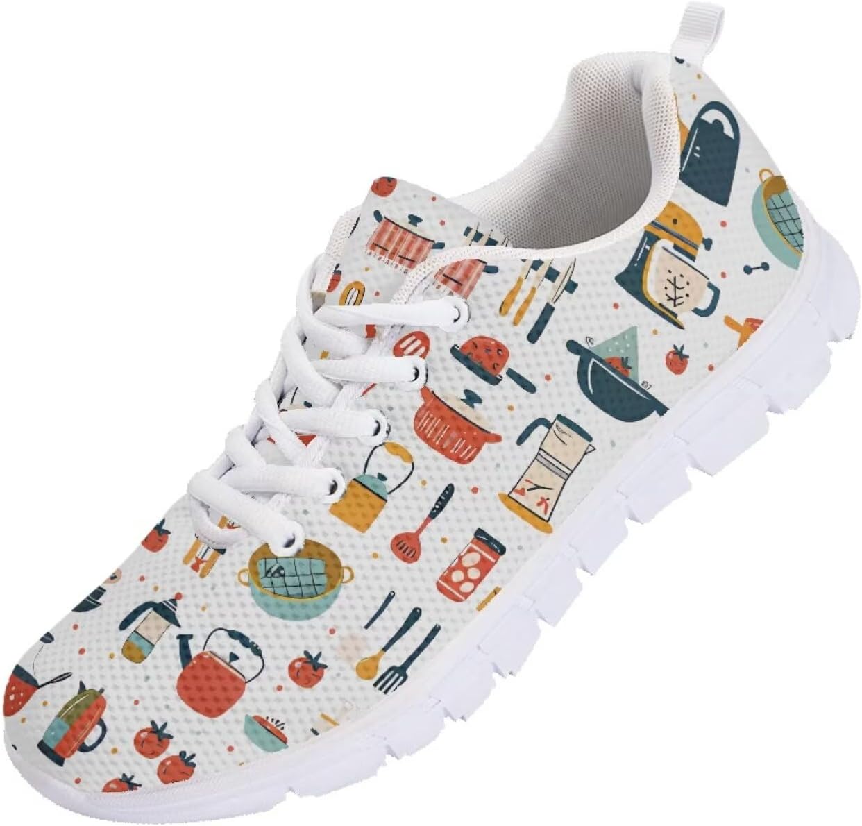 

Мужские кроссовки Funnydude Funny Print для тенниса, спортивные, удобные, дышащие, с сетчатым верхом, Fruit and Kitchenware