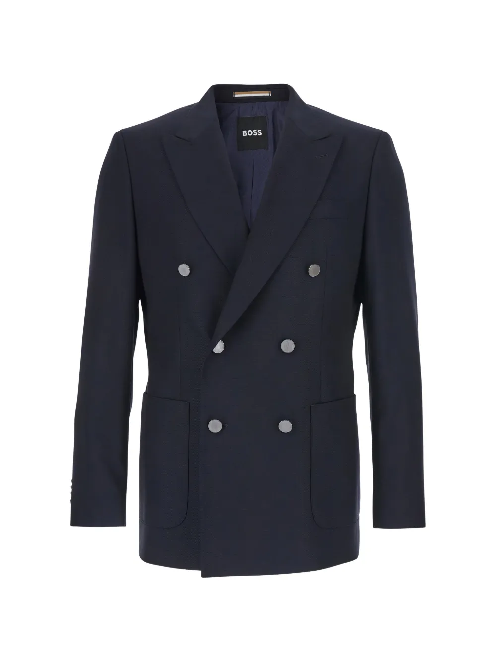 

Двубортный шерстяной пиджак Boss, синий