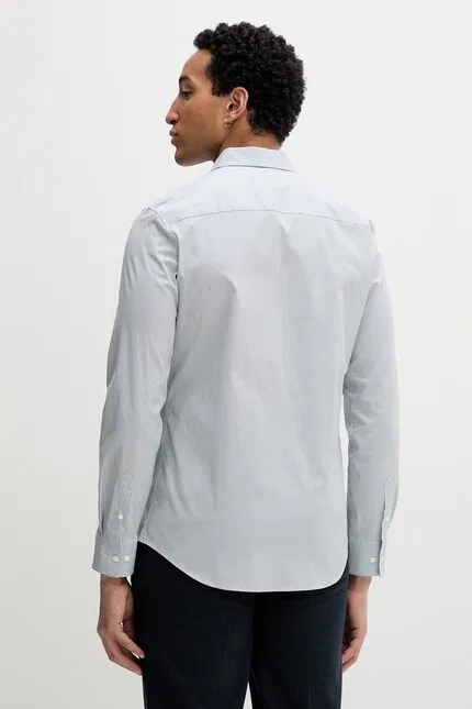 Рубашка из хлопка с эластаном slim fit Calvin Klein, зеленый — фото 3