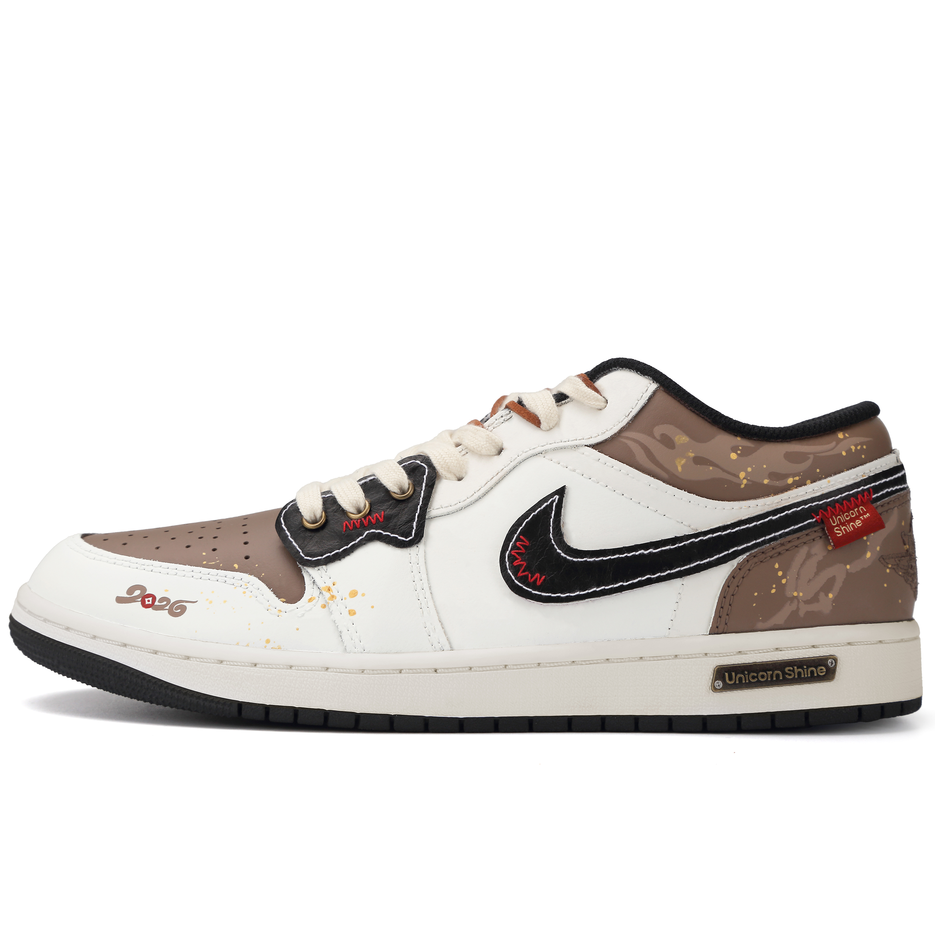 

Jordan Air 1 Instant Wealth устойчивые к истиранию низкие кроссовки в винтажном стиле Unisex бежево-коричневые