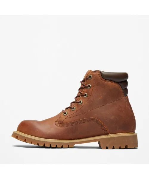 Ботинки мужские 6 дюймов водонепроницаемые Timberland Premium Leather светло-коричневые — фото 4