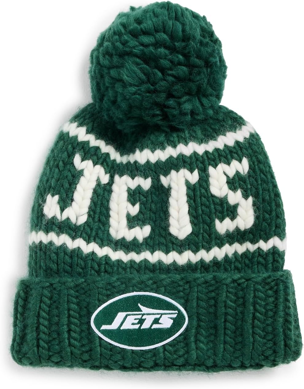 

Женская зеленая шапка Lele Sadoughi Jets с помпоном из пряжи, Green