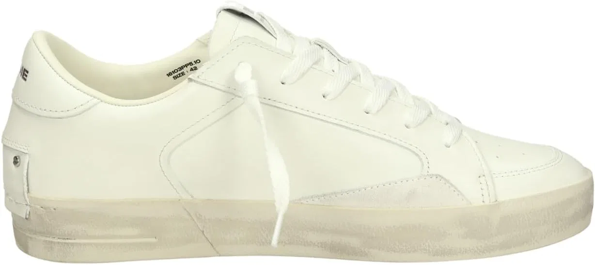 Кроссовки Crime London Distressed in Pelle U25CR02 16001PP5.10 Trainers White / Black — фото 4