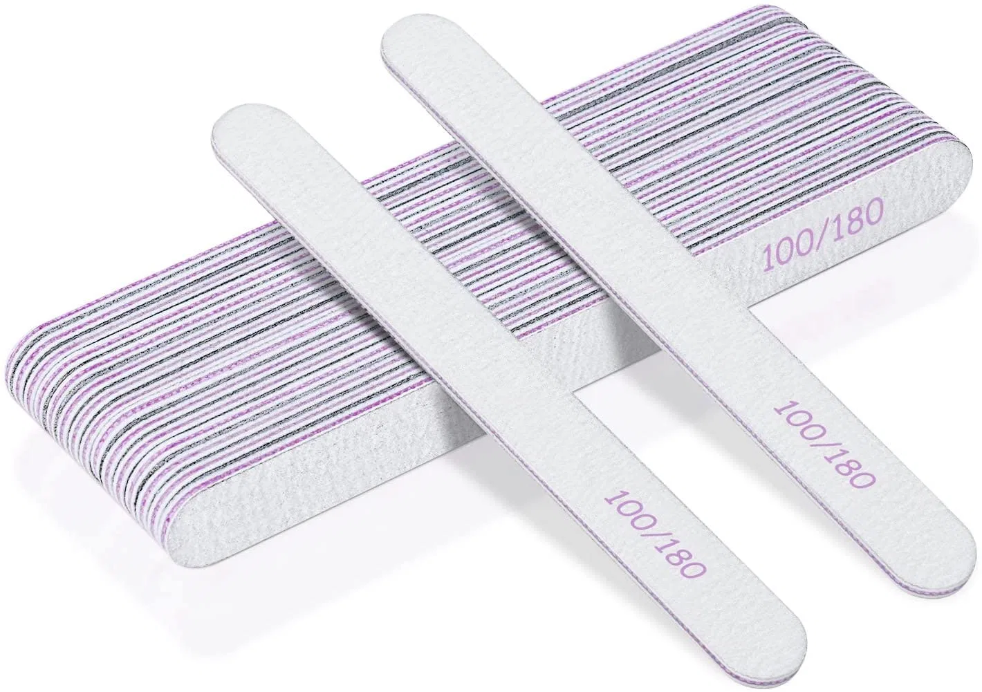 Набор двусторонних пилочек для ногтей Uraqt 100/180, 15 шт. Uraqt, 15Pcs-Purple
