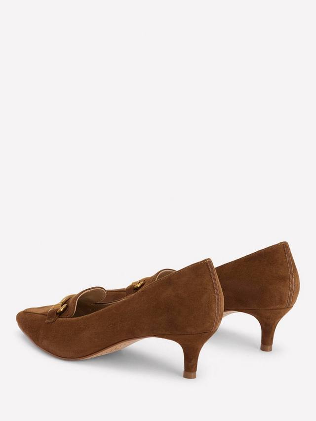 Iris Suede Loafers на низком каблуке kitten heel Boden, Raw Umber — фото 4