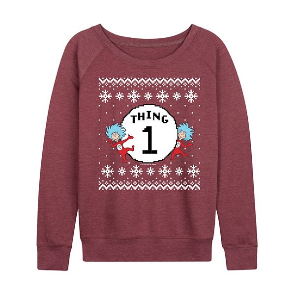 

Женская футболка с длинным рукавом The Cat in the Hat Thing One Dr. Seuss, Heather Maroon