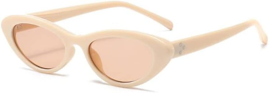 

Солнцезащитные очки с металлическими шарнирами, маленькая оправа, овальная форма, женские, в стиле ретро, ​​для активного отдыха, с защитой от ультрафиолета Weloveushop, White