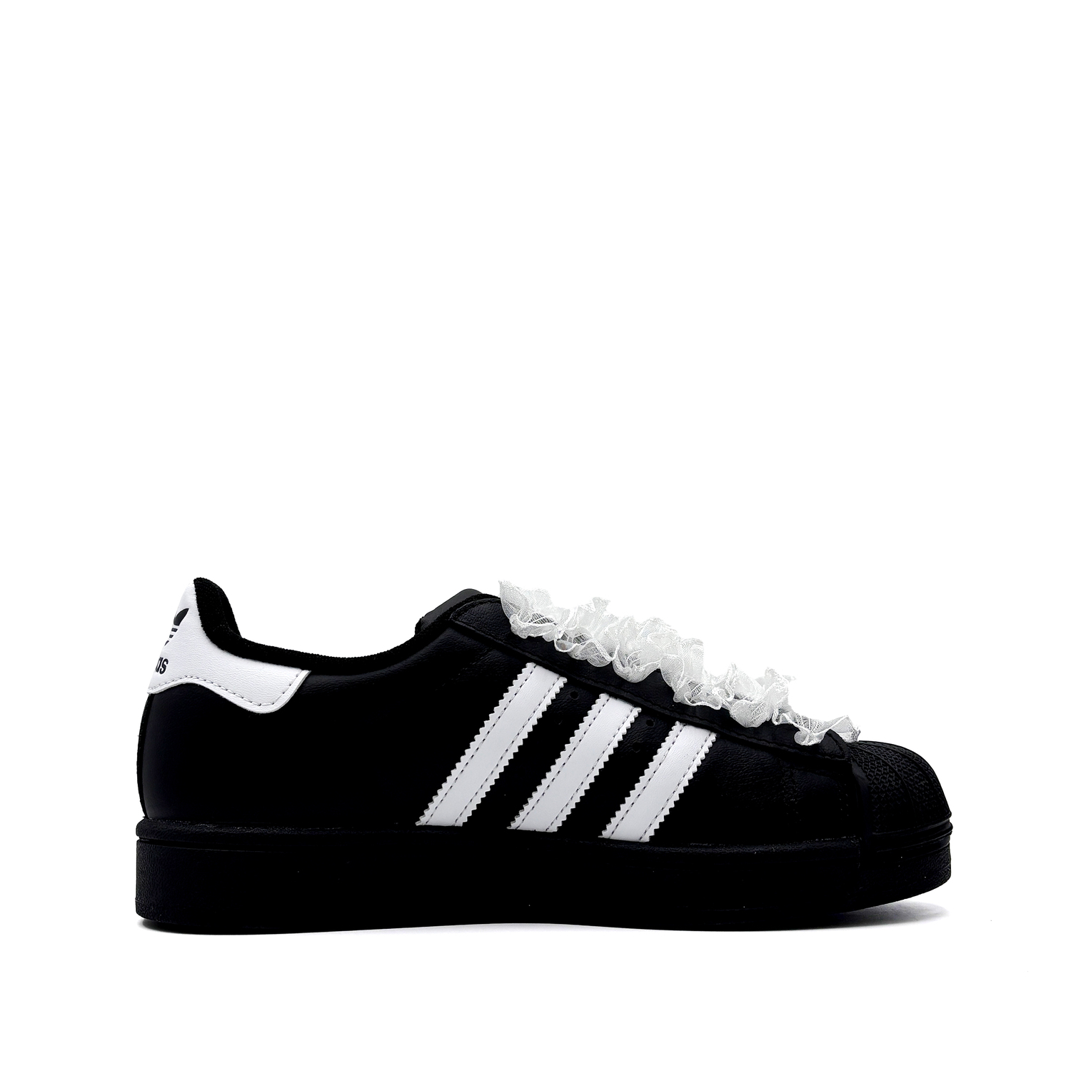 Adidas Originals Superstar 2 Leather Abrasion Resistant низкие детские кроссовки для скейтбординга Black White для подростков — фото 3