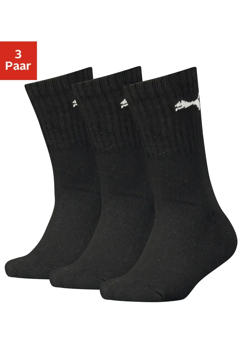 

Спортивные носки PUMA (3 шт.), детские, с классической рубчиком, черный