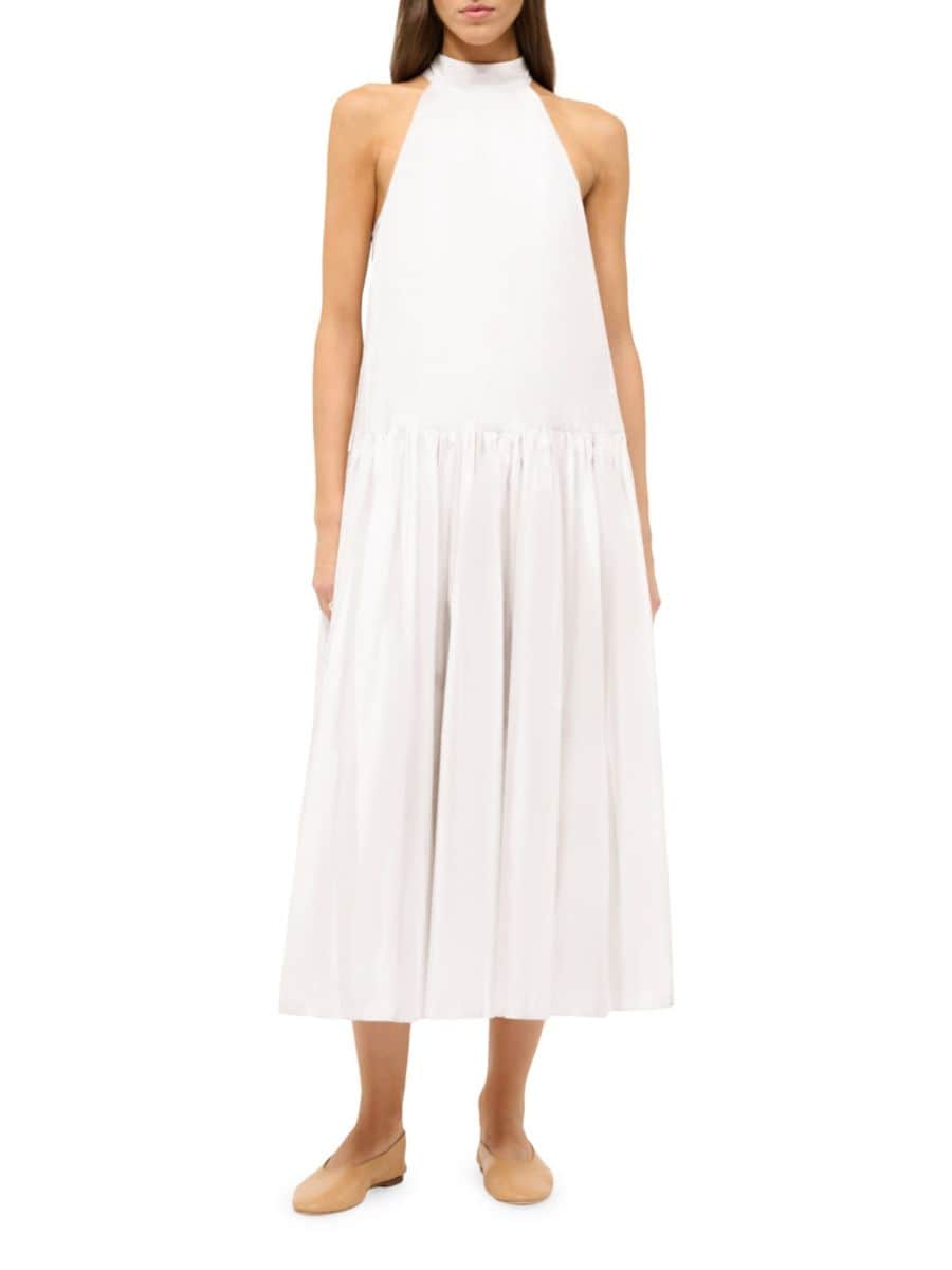 

Платье макси Marlowe Poplin Halter Staud, белый
