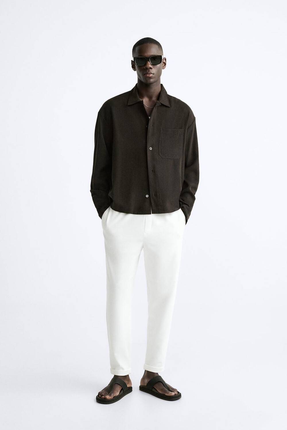 

Легкие в уходе брюки jogger wist ZARA, белый