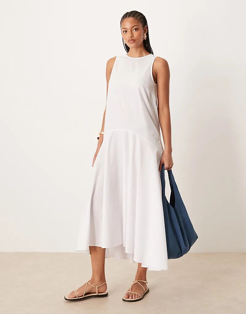 

Платье миди ASOS DESIGN Tall без рукавов с заниженной талией белого цвета Asos Tall