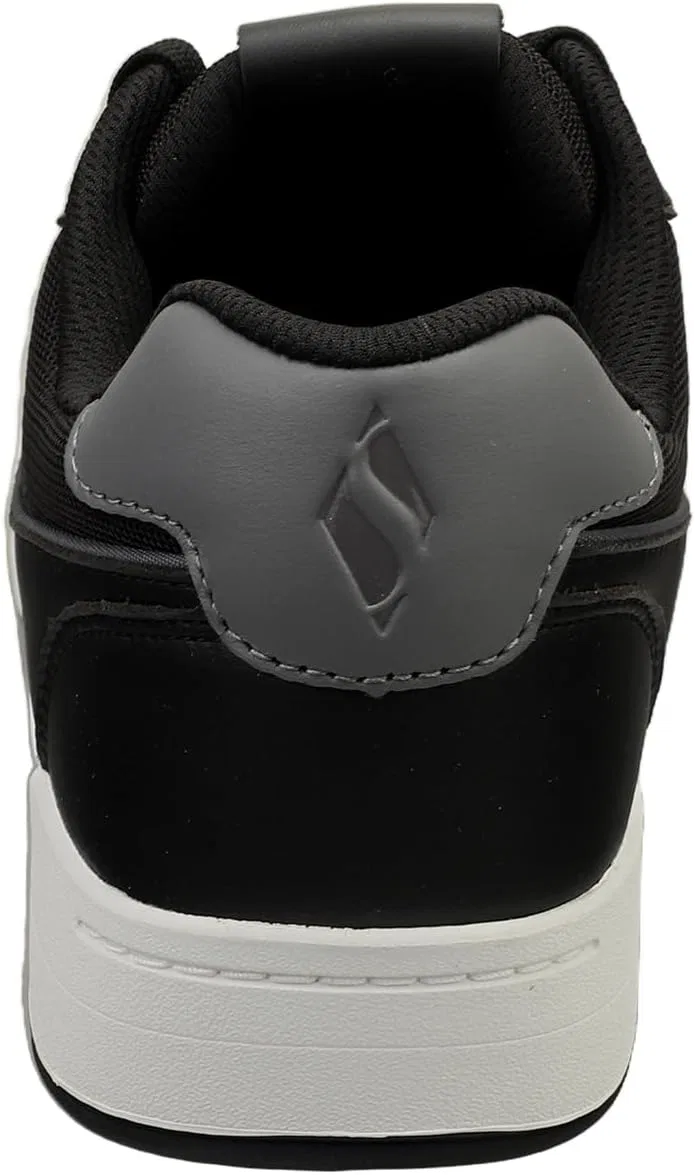 Мужские кроссовки Skechers Koopa Harry Kane Court Trainers, Black Leather Suede Mesh Gray Trim — фото 4