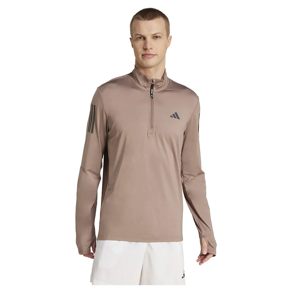 

Толстовка спортивная adidas Own The Run half zip, коричневый