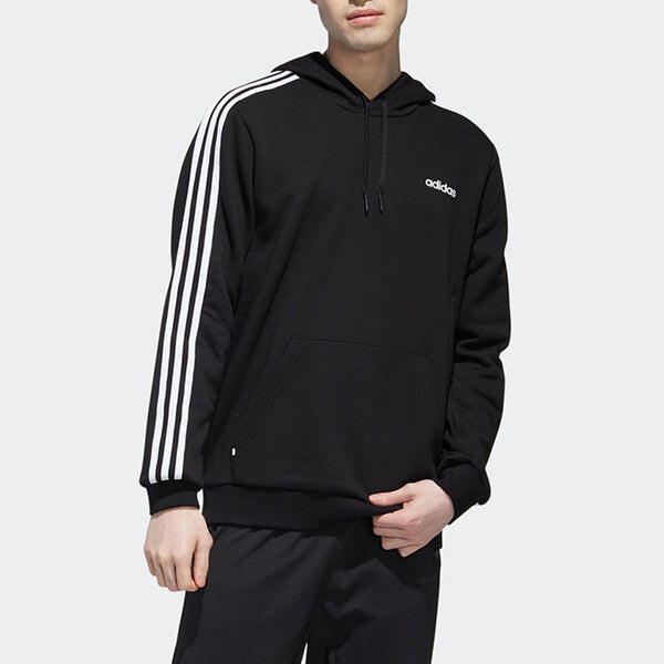 Толстовка adidas neo M ESNTL 3S HDY Sports Loose Black, черный — фото 3