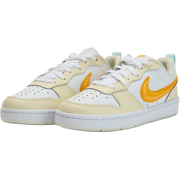Nike Court Borough Low top Skateboard Shoes White Orange Kids' — фото 4